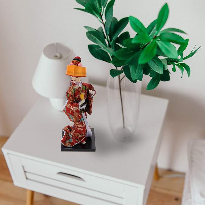 NOLITOY 1pc Kimono Doll Asian Japanese Dolls Car for Women Antique Geisha Statue Collectible Dolls Geisha Collectible Figurine Kabuki Doll Model Woman Wood Nationality Doll House