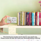 Decorative Books for Home Decor, Wood Book Stack for Table Decor, Live Laugh Love Decor Books for Living Room Bookshelf Office Coffee Bar, Farmhouse Stacked Books Decor (L26)