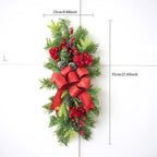 SM SunniMix Christmas Swag Teardrop Swag Artificial Wreath Door Swag Decorative Bow Ornament Lightweight PP Material Suitable for Gift Giving Home Decoration, Red
