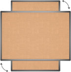 VIZ-PRO Cork Notice Board, 48 X 32 Inches, Cork Bulletin Board with Black Aluminium Frame
