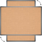 VIZ-PRO Cork Notice Board, 36 X 24 Inches, Cork Bulletin Board with Black Aluminium Frame