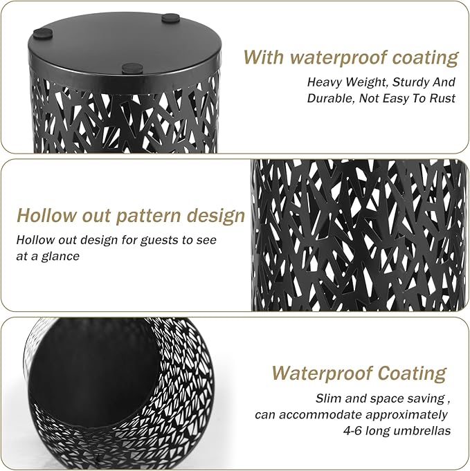 Umbrella Holder Rack - Metal Freestanding Umbrella Stand for Entryway, Canes & Walking Sticks