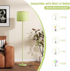 Ambimall 60'' Modern Floor Lamp with Shade, Tall Lamps for Living Room, Bedroom, Office, Dining Room, Light Green Lampshade(Without Bulb)