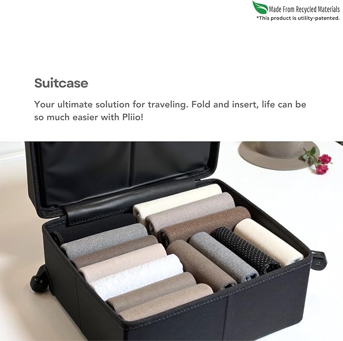 7 Pcs PLIIO Medium Filers, Foldable Clothes Organizer, Space-Saving Closet and Suitcase solution, Wrinkle-Free Storage Solution for Home and Travel, Wardrobe Organizer and Clothes Folder