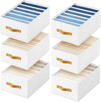DIMJ Large Wardrobe Clothes Organizer - 8 Packs Fabric Closet Storage Organizer with Handles, Foldable Closet Organizers Dividers for Clothing Jeans Pants Sweater T-shirt