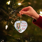 HYTURTLE Personalized Memorial Sympathy Christmas Ornament Tree Decor Gifts for Family Loss of Loved One Mom Dad in Heaven - Heaven Beautiful Custom Photo Acrylic Heart Ornament