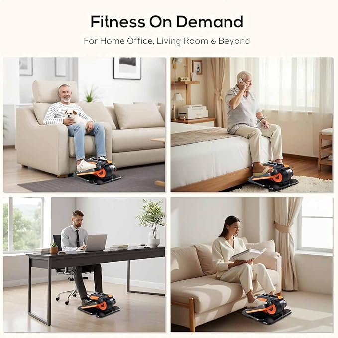 NEWBULIG Under Desk Elliptical Machine, Ellipse Leg Exerciser As Seen On TV with Remote Control, 12 Adjustable Speeds, Forward & Reverse, Mini Ellipse Leg Trainer for Home & Office