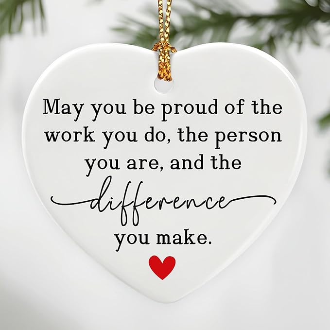 May You Be Proud of The Work You Do - Thank You Gift, Farewell, Going Away, Goodbye, Leaving, Retirement Gifts | Gifts for Colleague, Coworker, Team & Employee | Christmas Ornament
