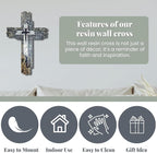 Taprion Modern Rustic Wall Cross Christian Cross Wall Decor - Brown Wood Tones Wall Art for Home Decor