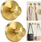 Mity rain Suction Cup Hooks for Door Wreaths, Reusable Metal Wreath Hangers for Front Door Glass Windows, Strong Hold No-Drill Wreath Holder Ideal for Holiday & Christmas Door Decorations（Gold）