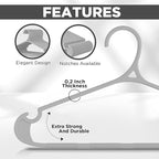 Utopia Home Clothes Hangers - Standard Plastic Hangers Space Saving - Durable Coat Hangers 20 Pack (Grey)