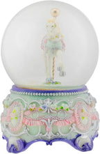 Elanze Designs Purple Floral Horse and Carousel 100MM Sturdy Wind Up Musical Glitter Water Snow Globe Tabletop Dresser Nightstand Figurine Decoration Plays Tune Carousel Waltz