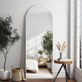 Dewfig Arched White Full Length Mirror, 64"X21" Large Floor Mirror, Full Body Mirrors for Leaning or Hanging, Standing Mirrors for Bedroom, Living Room,Dressing Room, Aluminum Alloy Frame, White