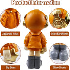 Dosker Astronaut Statues Spaceman Sculpture Polyresin Arts Gifts Orange Figurine Ornament Room Decor for Men,Home and Crafts Desktop Accessories Tabletop Decoration, Living Room, Office, Bookshelf