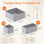 Lifewit Nursery Drawer Organizer for Clothes 12 Pack, Certified Child-safe Dresser Drawer Divider Storage Bins, Foldable Clothing Storage Basket for Baby Clothes/Underwear/Sock/Diaper in Closet