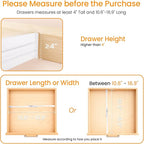 8 Pack Clear Drawer Dividers for Clothes, 4" High 10.6"–16.9" Adjustable Expandable Dresser Drawer Organizer, Dresser Separators for Baby Clothing, Underwear, Sock, Cosmetic, Kitchen, Office Storage