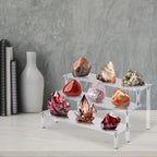 Hoewina 3PCS Acrylic Risers Display Stands, 3 Tier Perfume Organizer Display Shelf & Versatile Cupcake Stand Holder, Display Risers for Figures, Dessert Shelves for Party for Decoration and Organizer