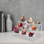 Acrylic Display Stand Risers, 3 Tier Perfume Stand Organizer, Clear Cupcake Stand Holder, Large Shelf Risers for Figures, Display Shelf for Collectibles, Dessert Shelves for Decoration and Organizer