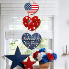 4th of July Decorations Patriotic Door Sign, American Flag Heart Hanging Wreath, Patriotic Decor Wooden Front Door Hanger for Independence Day Memorial Day Porch Wall Outdoor Indoor Home Decor