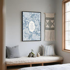 Framed Slow Down Youre Doing Fine Music Posters Motivational Quote Wall Art Blue Victorian Floral Inspirational Canvas Print Vintage Aesthetic Positive Affirmation Office Home Calming Decor 16x24inch