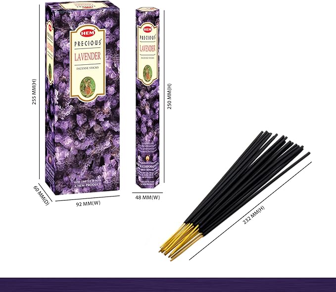 HEM Lavender Incense Sticks – Pack of 120 | Hand-Rolled in India | Soothing Floral Aroma for Relaxation, Stress Relief, Meditation, Yoga, Prayer & Home Fragrance