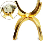 My Shelfie - Modern Brass-Coated Claw Rock Display Stand, Crystal Holder with Invertible Design, Crystal Display Holds Crystals From 2-3 Inches, Handmade Aluminum Rock Stands for Display, Large