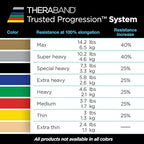 THERABAND Resistance Tubing with Soft Handles, Red, Medium Level, 48" Latex Stretch Resistance Bands for Exercise, Professional Workout Bands for Upper & Lower Body, Color-Coded Levels