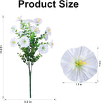 Ivydale 24 Bundles Artificial Flowers for Outdoors Spring Outside Decoration, Faux Silk Petunias White Fake Flowers Bluk Realistic UV Resistant Plants for Outdoor Planters Porch Patio Garden Yard Home