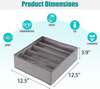 Drawer under Cabinet Clothes Organizer 5 Cell Foldable Storage Cubes Underwear Drawer Organizer Dividers Storage Boxes for Bra, Underwear（Grey）