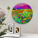 Decorative Plates, A Vibrant Wildflower Field Display Plate for Home Office Kitchen Table Decor Porcelain Plates 8 Inch, Birthday Gifts