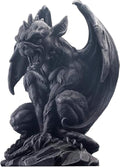 JORAE Winged Gargoyle Statue Indoor Outdoor Home Decor Sitting Guardian Sculpture Halloween Figurines, 9 in, Polyresin