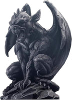 JORAE Winged Gargoyle Statue Indoor Outdoor Home Decor Sitting Guardian Sculpture Halloween Figurines, 9 in, Polyresin