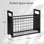 Magazine Rack, Magazine Holder for Desktop and Home Office, Magazine Basket Decorative Books Organizer Farmhouse File Storage Basket for Magazines, Books, Newspapers, Tablets, Black