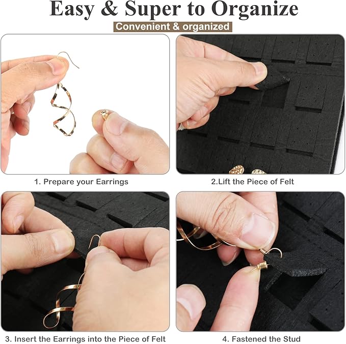 Hanging Earrings Organizer & Holder - 20 Hooks, Holds Up To 300 Pairs, Compact Design, Soft Material, Earring Hanger & Display for Women & Girls - 1 Pack