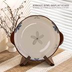 ANBOXIT Bowl Stands for Display, 6.5 Inch Plate Holder, Wooden Easel Frame Holder, Display Stand for Large Deep Platters and Dishes, 6.5" H x 9" W x 7.9" D (For Bowls under 5" in Depth)