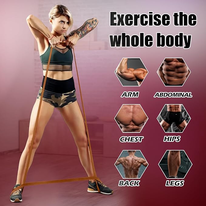 WHATAFIT Resistance Bands,Pull Up Assist Bands Set with Handles, Exercise & Workout Bands with Door Anchor for Men & Women – Home Fitness Equipment for Strength Training, Stretching