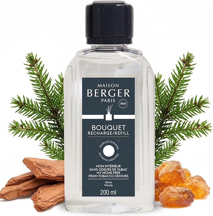 MAISON BERGER Anti Tobacco Odor - Fragrance Refill for Reed Sticks and Ceramic Diffuser - 6.76 Fluid Ounces - 200 Milliliters