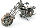 TRANSGOOD Handmade Motorcycle Model with Rolling Wheels, 9" Vintage Steampunk Bike Sculpture, Heavy-Duty Iron Desk Decor, Unique Biker Gift for Dad Husband, Industrial Man Cave Office Home Art
