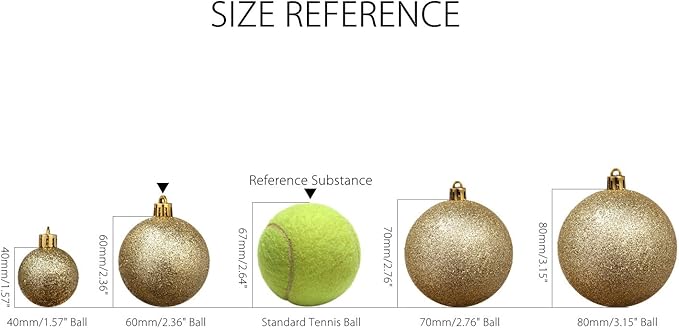 Sea Team Shatterproof Clear Plastic Christmas Ball Ornaments Decorative Xmas Balls Baubles Set with Stuffed Delicate Decorations (60mm/2.36 inch 30-Pack, Red)