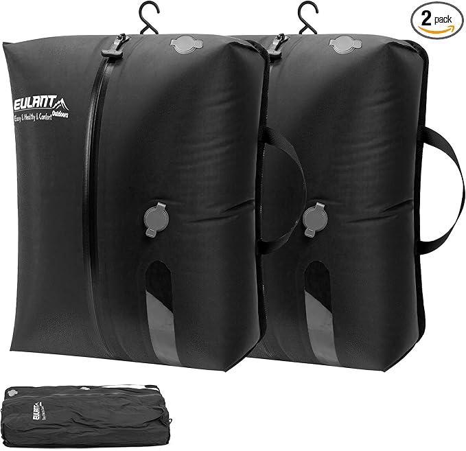 2 Pack Reusable Vacuum Bags for Travel,Waterproof Professional IP67 Zipper Reusable Vacuum Compression Bags,Space Saver Bags for Suitcases Backpack(No Pump)