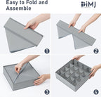 Joyoldelf Sock Drawer Underwear Organizer Divider 2 Packs, 24 Cell + 16 Cell for Storing Socks, Handkerchiefs, Ties, Belts (Grey)