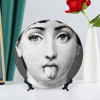 Lina Cavalieri Plate, Wall Decorative Plate, Mysterious Face Plate Wall Hanging Decoration,Including Bracket And Special Spring HooK,style-6,10inch