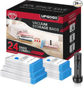Combo 24 Pack Vacuum Storage Bags with Portable Electric Pump,Vacuum Seal Bags for Clothing,Space Saver Bags,Vacuum Travel Bags for Luggage