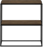 Furinno Moretti Modern Wide Stackable Metal Shelf, Columbia Walnut
