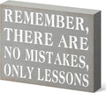 Barnyard Designs Wooden Box Sign Motivational Desk Decor, Inspirational Office Desk Decorations for Women Office Bathroom Shelf Décor (No Mistakes)