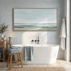 Large Framed Wall Art for Living Room, Horizontal Sage Green Abstract Landscape Pictures Canvas Prints Paintings Artwork for Walls, Modern Minimalist Wall Decor for Bedroom Dining Room Office 30x60 In