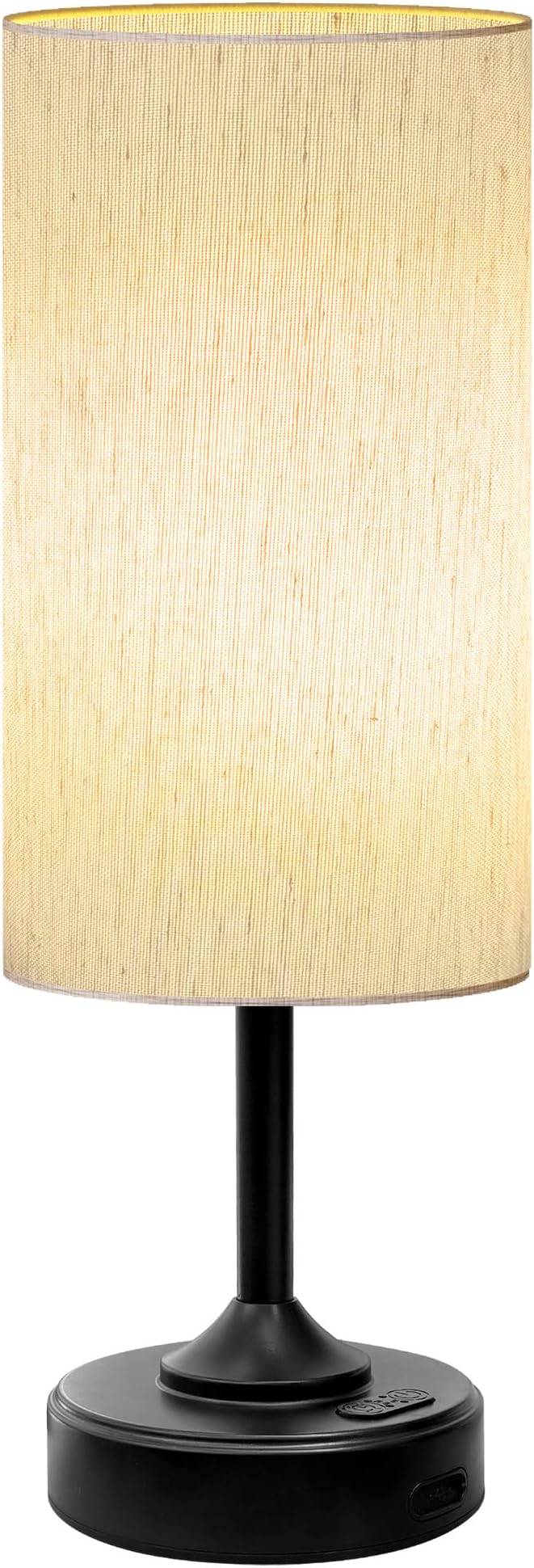 Battery Operated Lamp, Dimmable, Ambient Light, 2700K, Timer, Touch Control, Portable, LED, Wireless, Rechargeable, Cordless, Desk Lamp, Kitchen Lamp, Fabric Shade, for Bedroom, Living Room, Dorm