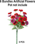 HyeFlora Artificial Flowers for Outdoors Spring Summer Decor, 6 Bundles Fake Daisy Silk Flowers for Outside Realistic UV Resistant Faux Plants for Outdoor Planters Porch Porch Patio Balcony Yard Home