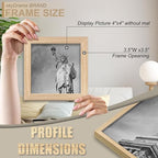 Natural Solid Wood 4x4 Picture Frame, Display 4 x 4 Inch Picture Poster Photo, Vertical & Horizontal Wall Hanging - 2 Pack/Natural/4"x4"