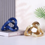 LCCCK Infinity Knot Sculpture Blue Knot Decor Object, Abstract Knick Knacks Coffee Table Modern Statue, Navy Blue Sculpture for Home Living Room Table Ornaments and TV Stand Bookshelf Decorative